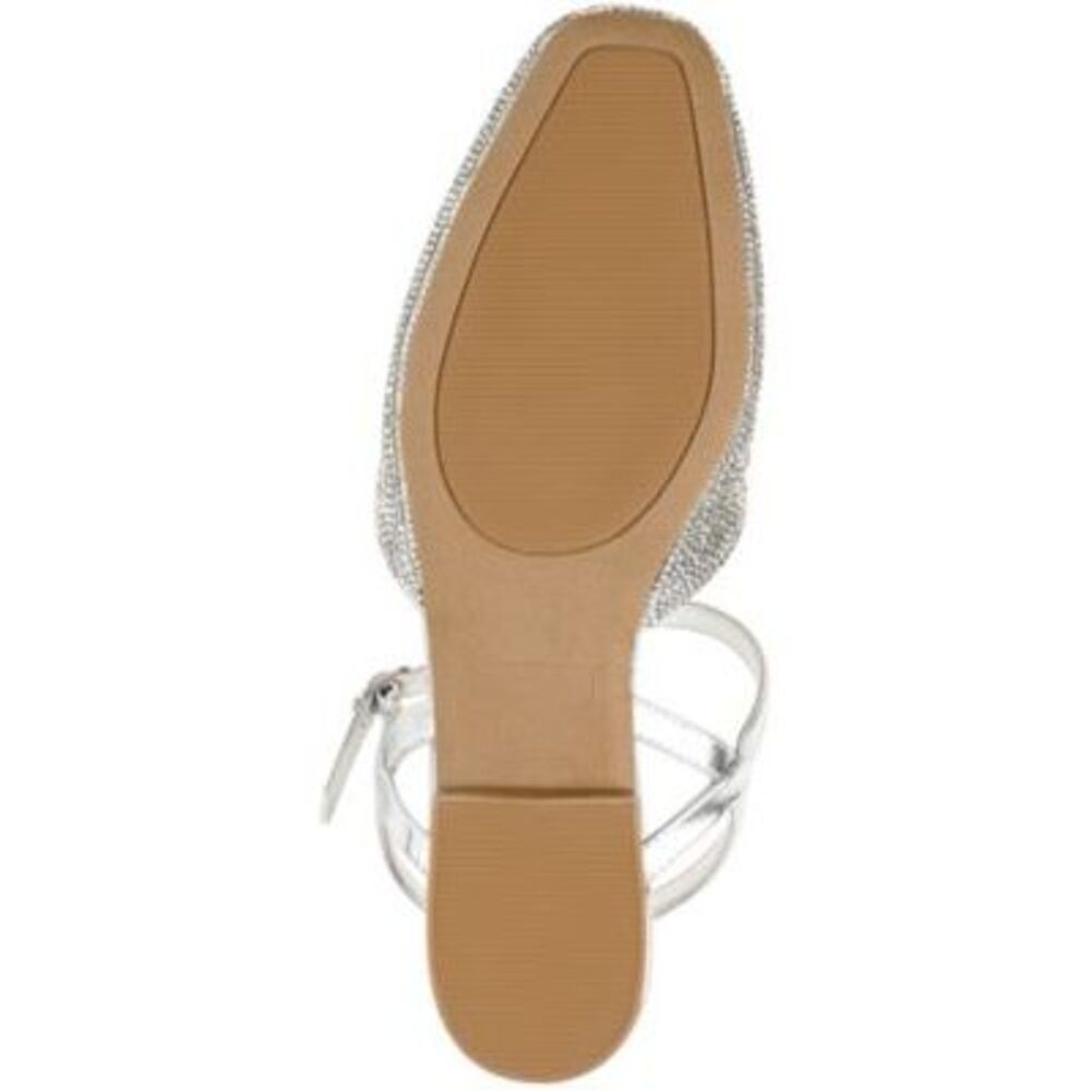 JOURNEE COLLECTION Womens Silver Mixed Media Nysha Toe Slingback Sandal 8.5 - Picture 4 of 4
